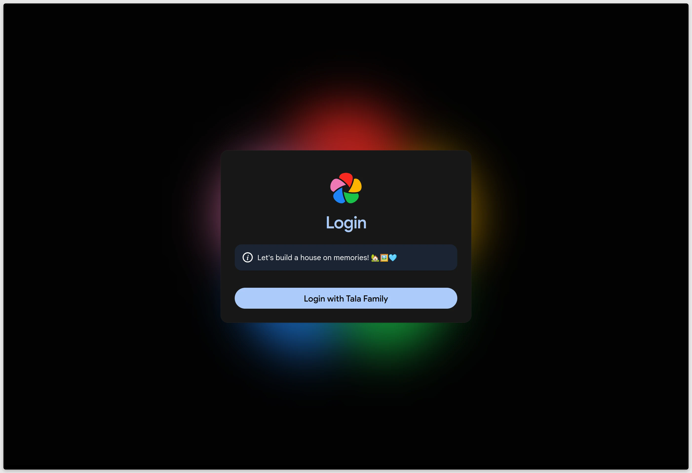 Fenêtre de login Immich